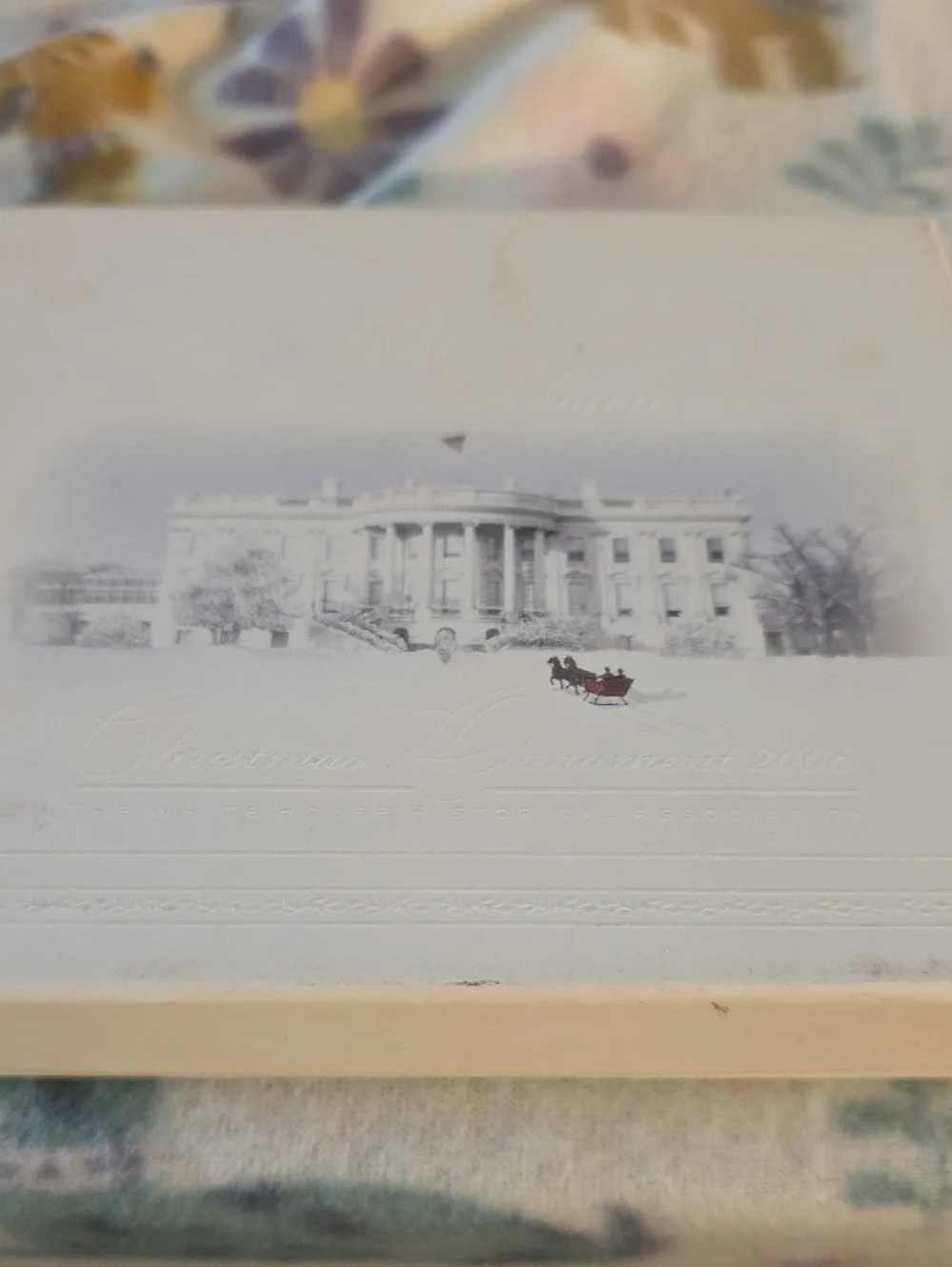 The White House Gold & Blue Christmas Ornament - 2006
